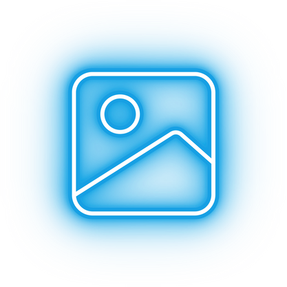 Neon blue picture icon
