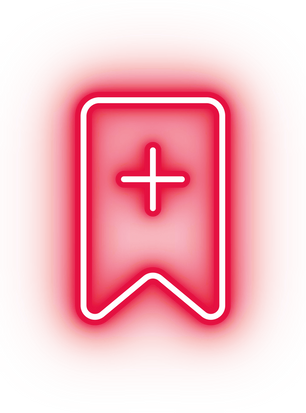 Neon red add bookmark icon